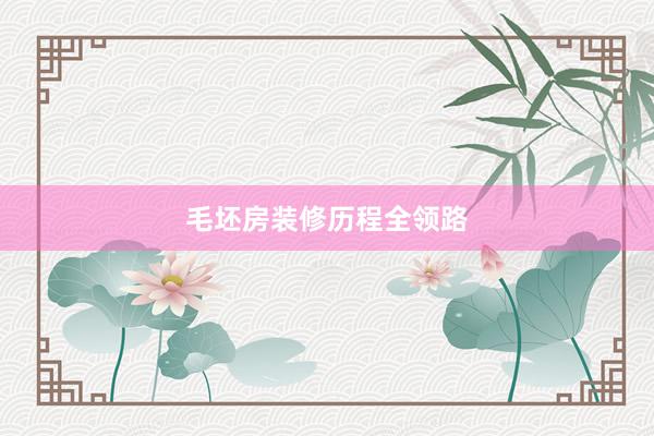 毛坯房装修历程全领路